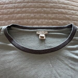 J. Crew Mint and Charcoal Crew Neck Tee